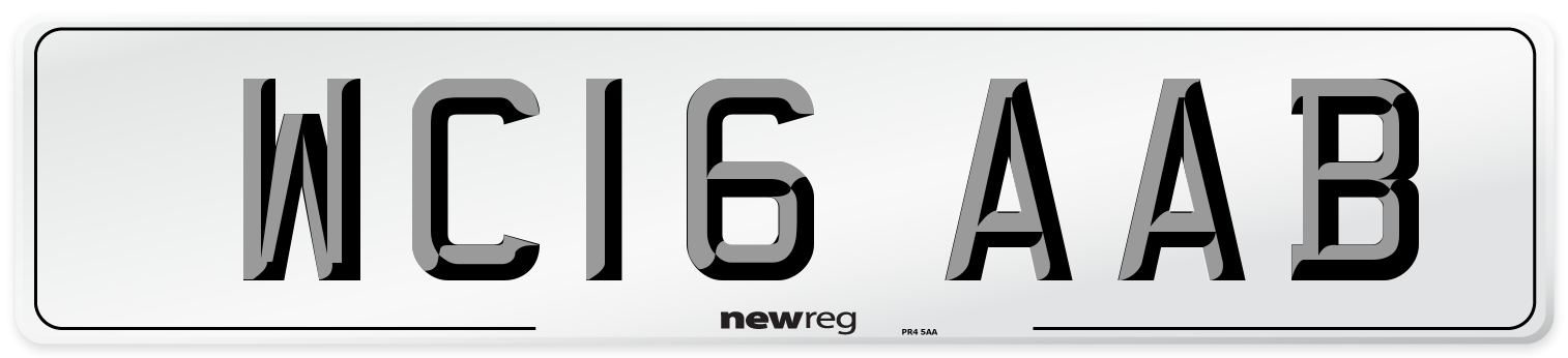 WC16 AAB Number Plate from New Reg